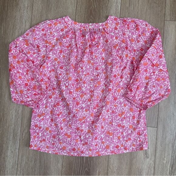J. Crew Size XS Floral Printed Puff Sleeve Pintuck Top Style AZ099 - Picture 9 of 15